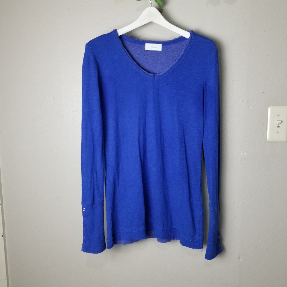 Braeve distressed royal blue sweatshirt si…